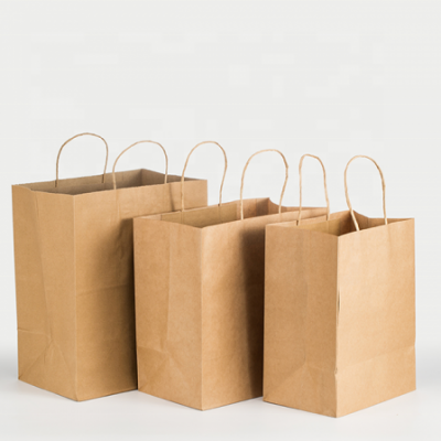 Lokyo Customized Logo Take Away White Food Bag Fashion Shopping Bag Brown Kraft Paper Bags